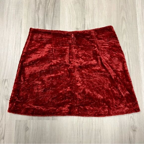 Forever 21 burgundy red faux fur miniskirt y2k vintage sz L. - Picture 5 of 12